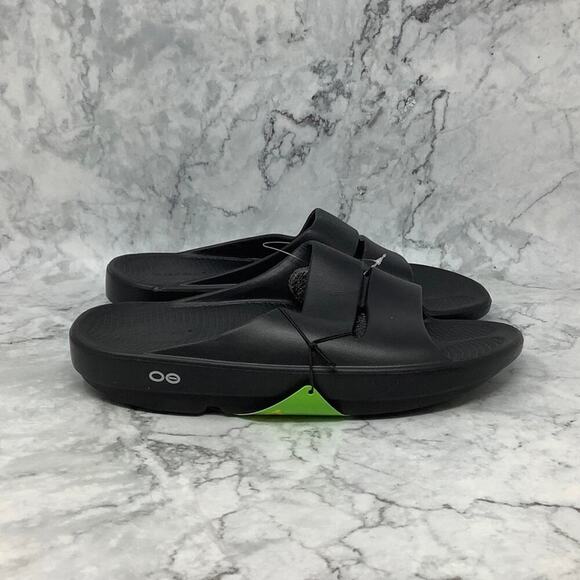 NWT Oofos Unisex M9 W11 Black Ooahh Sport Slide Recovery Sandals Comfort L4-8 - Picture 3 of 9